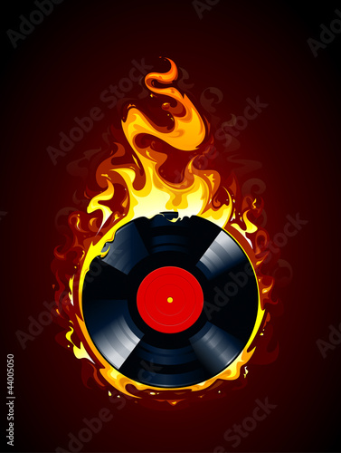 Burning vinyl record