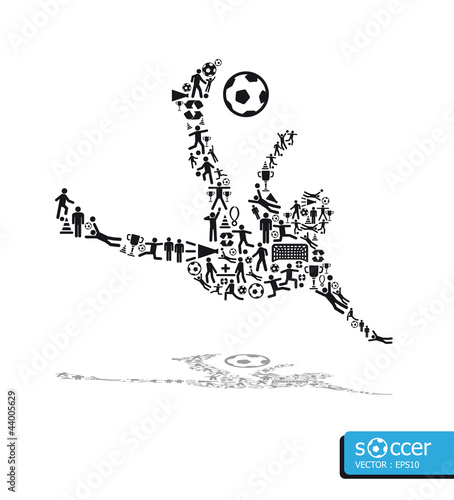 icons sports vector concept soccer on white background