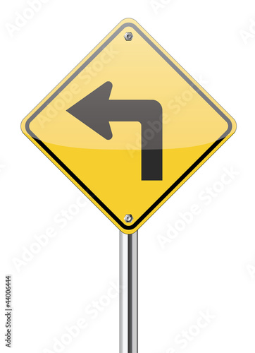 Turn left traffic sign