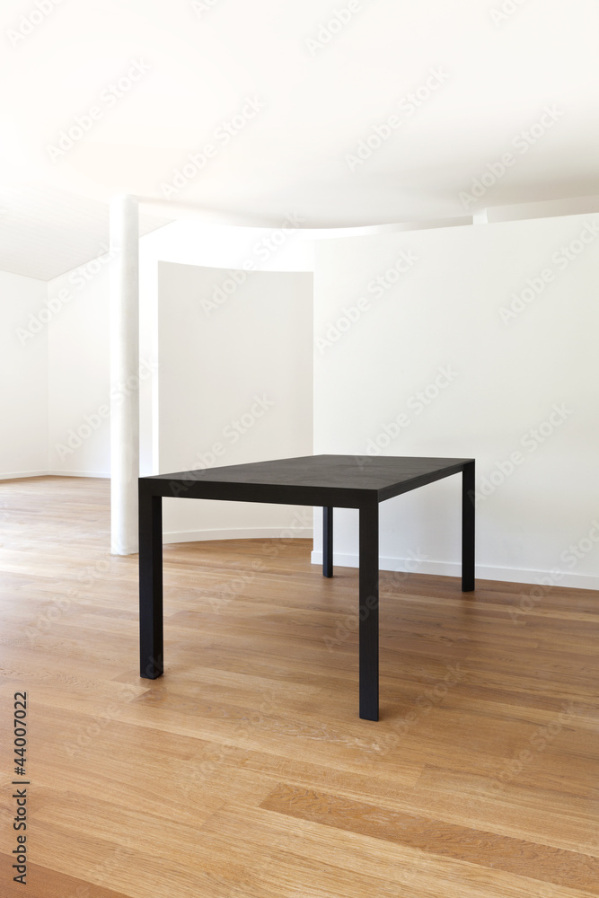 interior modern house, empty room with black table interior modern house, empty room with black table