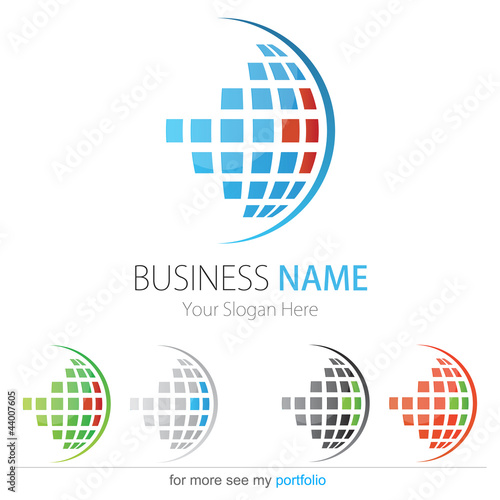 Company (Business) Logo Design, Vector, Cubes, Globe