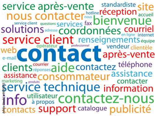 Nuage de Tags "CONTACT" (service clients marketing coordonnées)