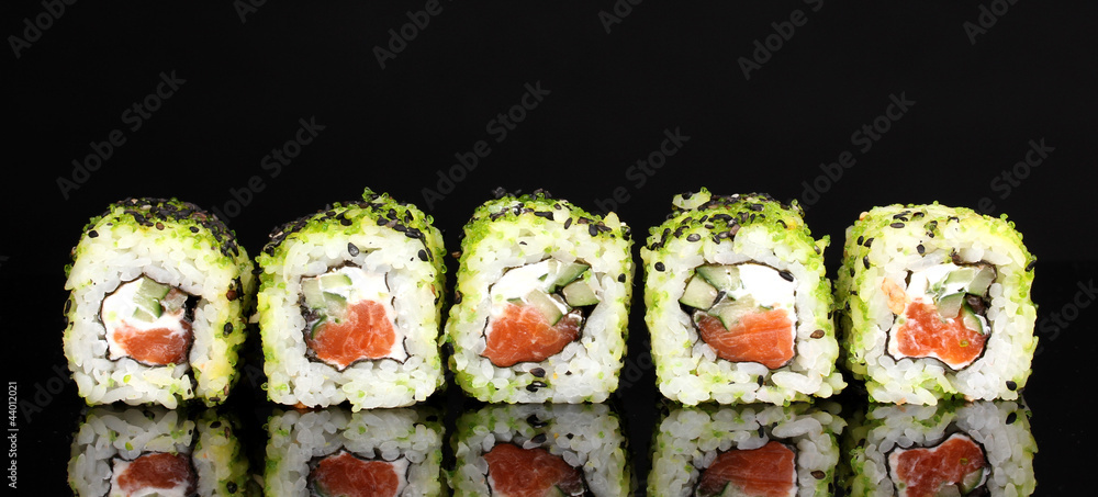 Tasty rolls isolated on black Tasty rolls isolated on black