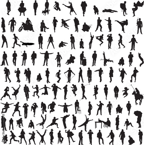 Collection silhouettes of men