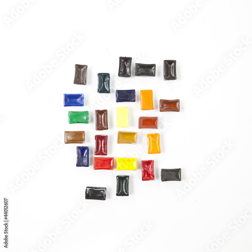 Closeup of used water-color