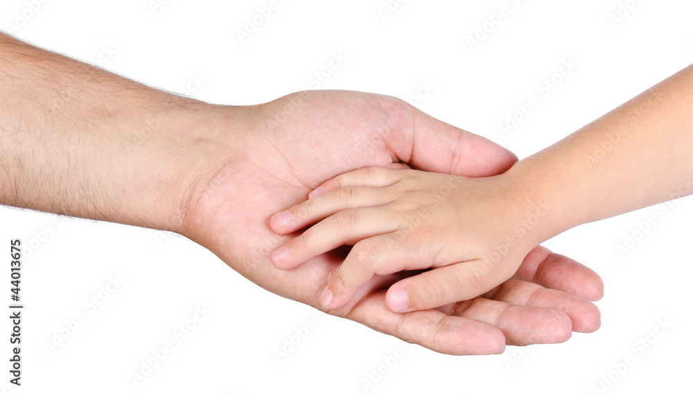 Father giving hand to a child Father giving hand to a child
