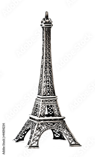 Fototapeta Naklejka Na Ścianę i Meble -  Eiffel Tower Statue, isolated on a white background