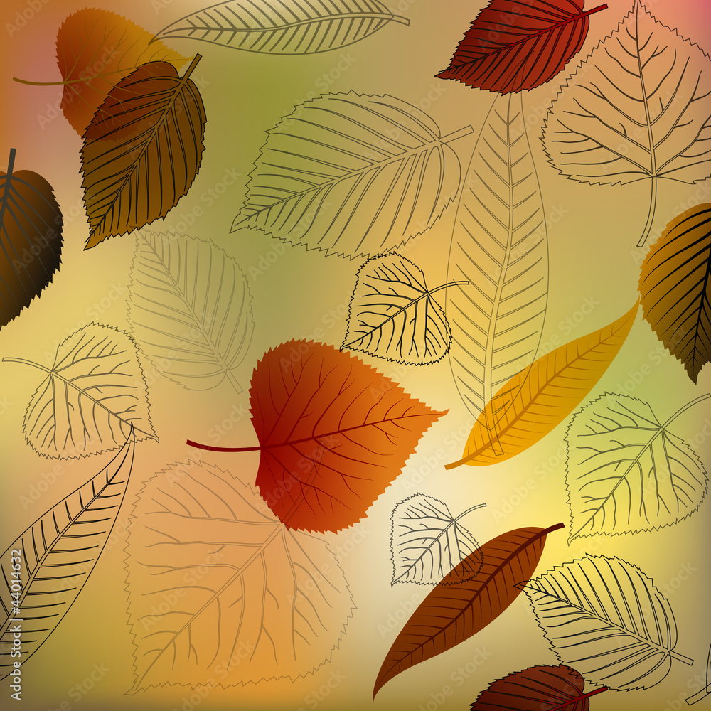 Fototapeta Autumn vector leafs texture
