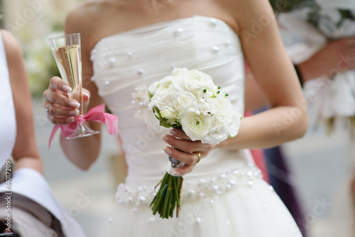 Bride holding a wedding bouquet