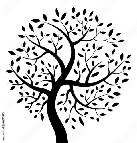 Black Tree icon, vector illustration