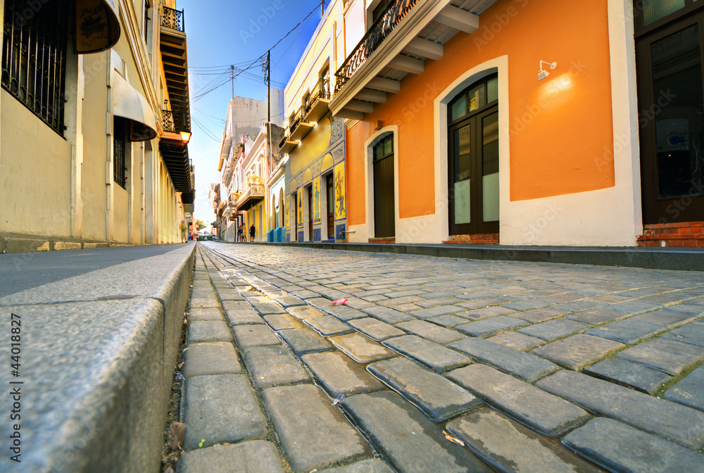 Fototapeta premium Cobblestone Streets of San Juan, Puerto Rico