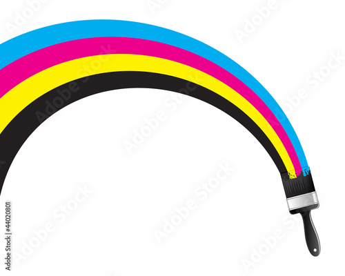Abstract cmyk brush. Vector illustration.