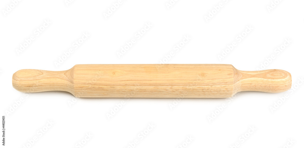 Wooden rolling pin isolated on white background Wooden rolling pin isolated on white background