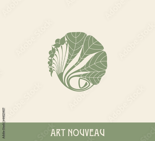 Chestnut.Design element in art nouveau style