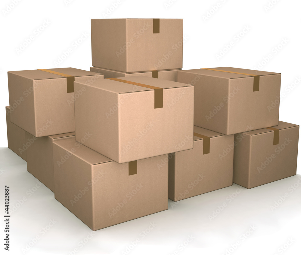Group of cardboard boxes. Group of cardboard boxes.