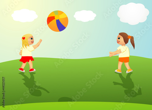 Mädchen die Ball spielen