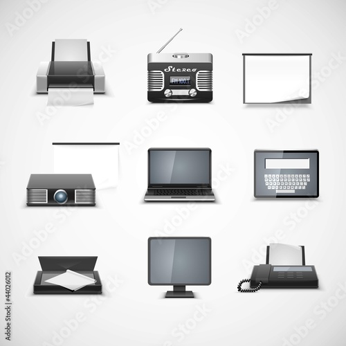 multimedia vector icon set