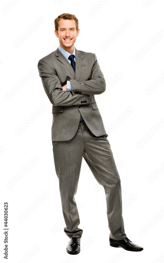 Full length of successful businessman on white background Full length of successful businessman on white background