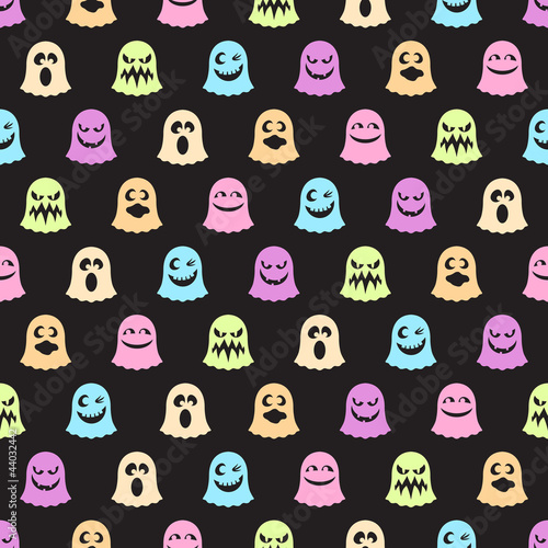 seamless pattern of a cute little ghosts