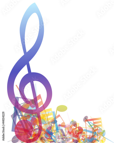 Multicolour  musical notes