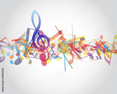 Multicolour  musical notes