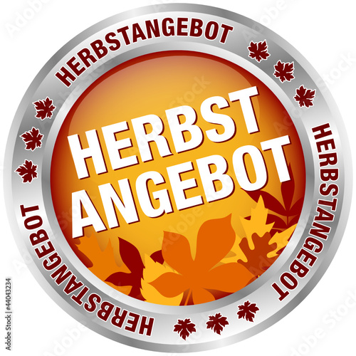 Button "Herbstangebot" rot/braun/silber