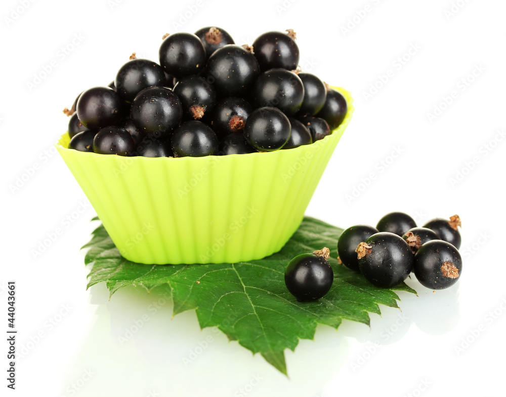 Fresh black currant in silicone mold isolated on white Fresh black currant in silicone mold isolated on white
