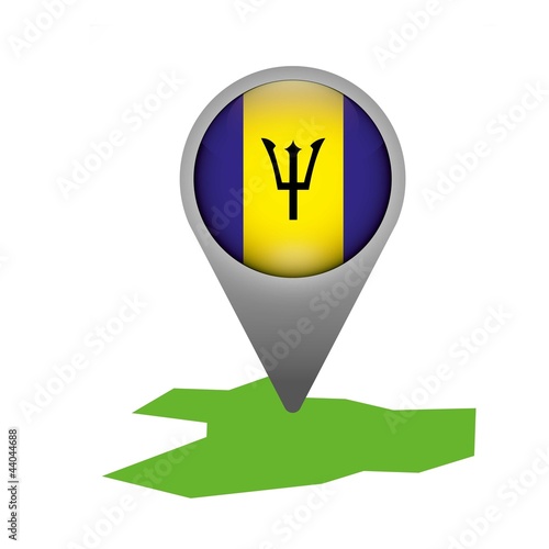 Barbados Markierung Flagge Icon Button