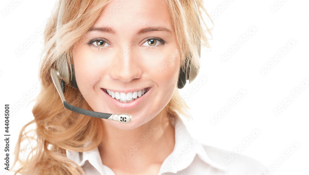 Customer service and call centre operator woman. Customer service and call centre operator woman.