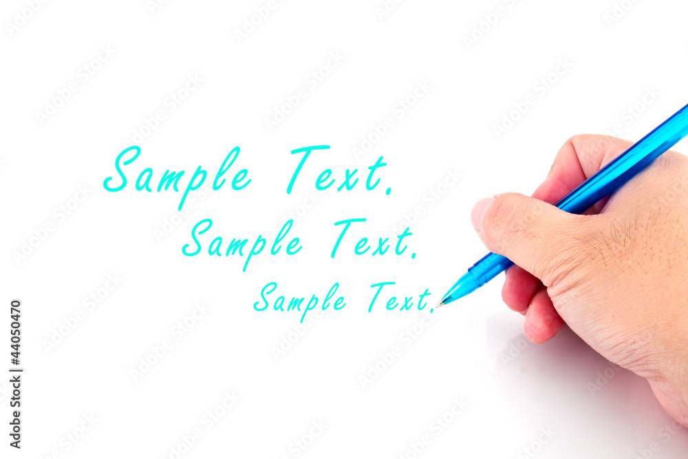 Pen in hand. Isolated on white background Pen in hand. Isolated on white background