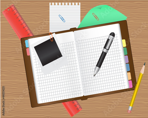 diary and office supplies