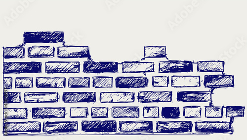 Old bricks. Sketch