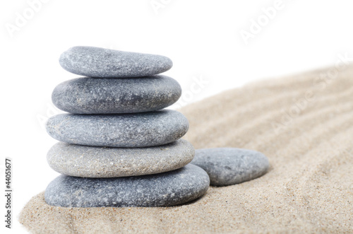 Stones on sand