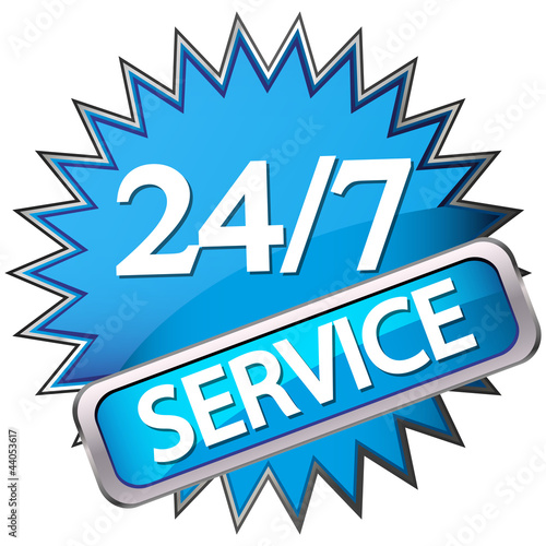 blue button labeled service