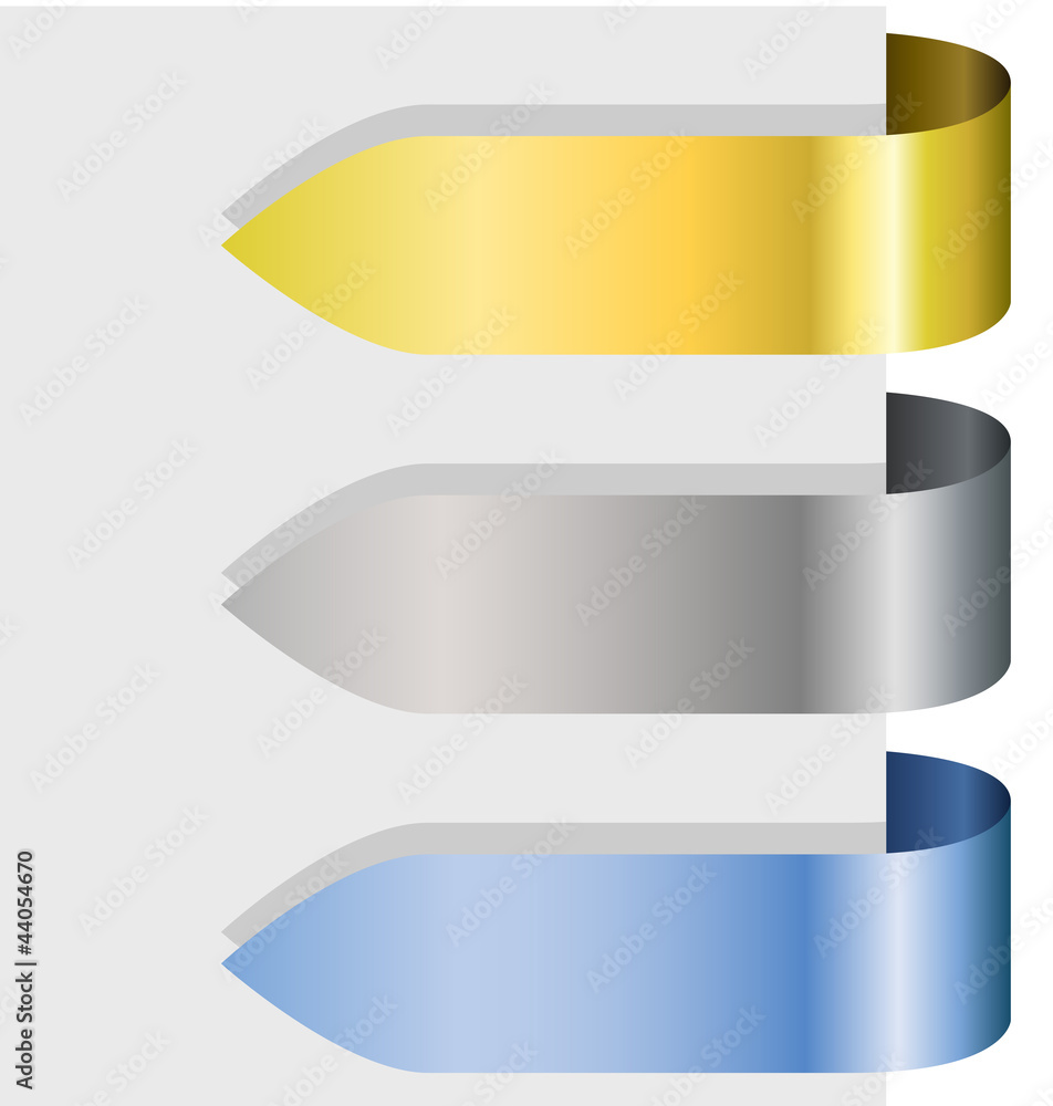 Blank metallic ribbon arrows design element. Blank metallic ribbon arrows design element.