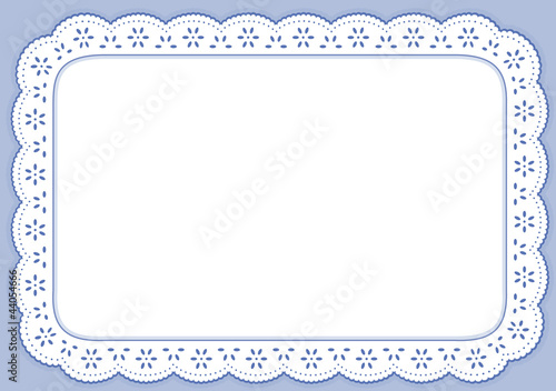 Placemat, Pastel Blue Eyelet Lace Embroidery, copy space