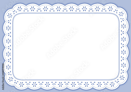 Placemat, Pastel Blue Eyelet Lace Embroidery, copy space