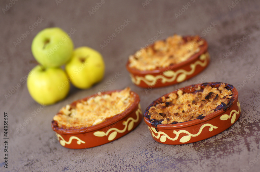 trio de crumble pomme rhubarbe 5 trio de crumble pomme rhubarbe 5