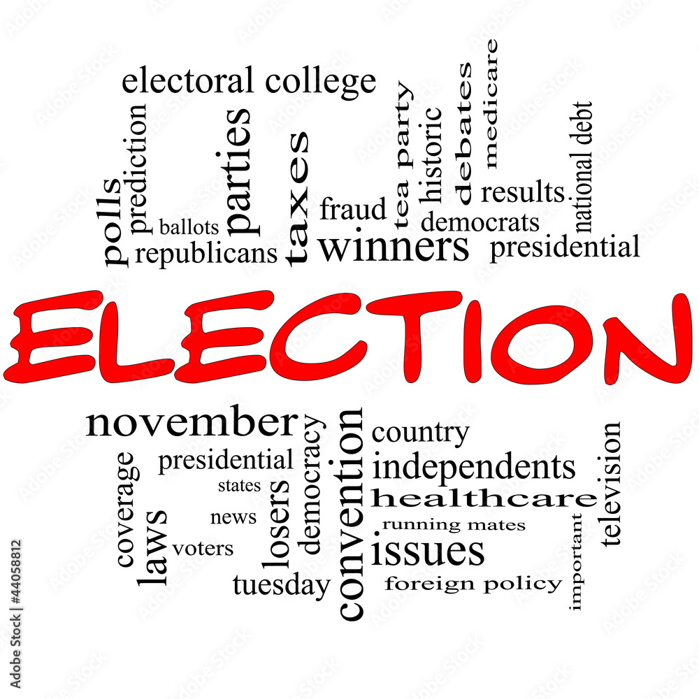 Election Concept in red and black