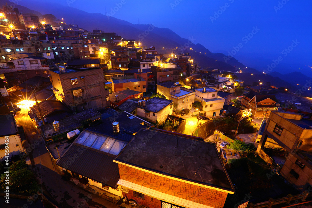 chiu fen village at night, in Taiwan