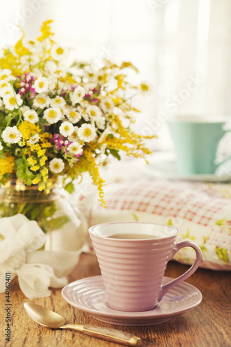 Tea for two and summer flowers