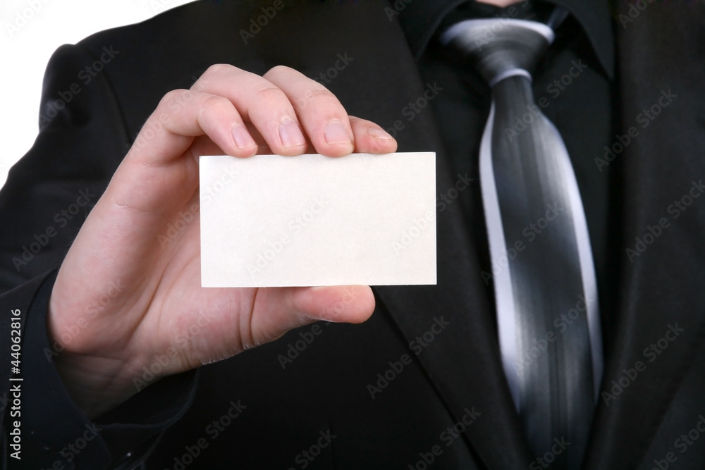Holding a business card - obrazy, fototapety, plakaty 