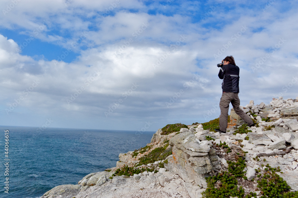 Obraz premium Fotograf robi zdjęcie, Cape of Good Hope, RPA