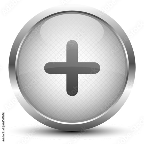 Plus Button Silber