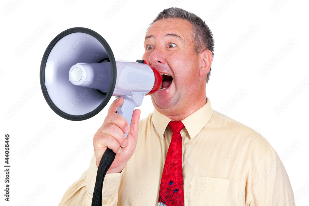 Man with megaphone Man with megaphone