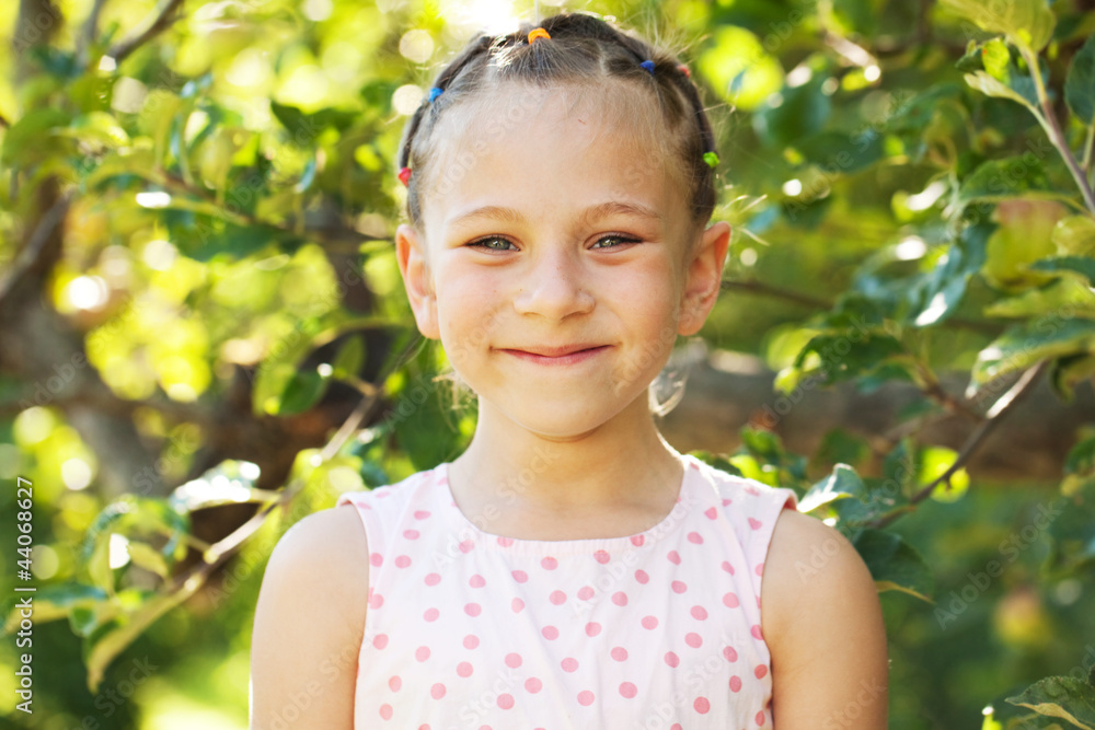 Little girl in a pink dress Little girl in a pink dress