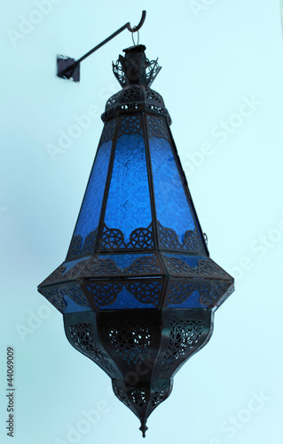 blue moroccan lamp