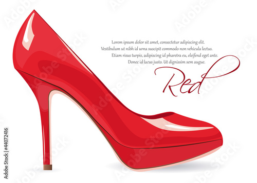 Red high-heeled shoe