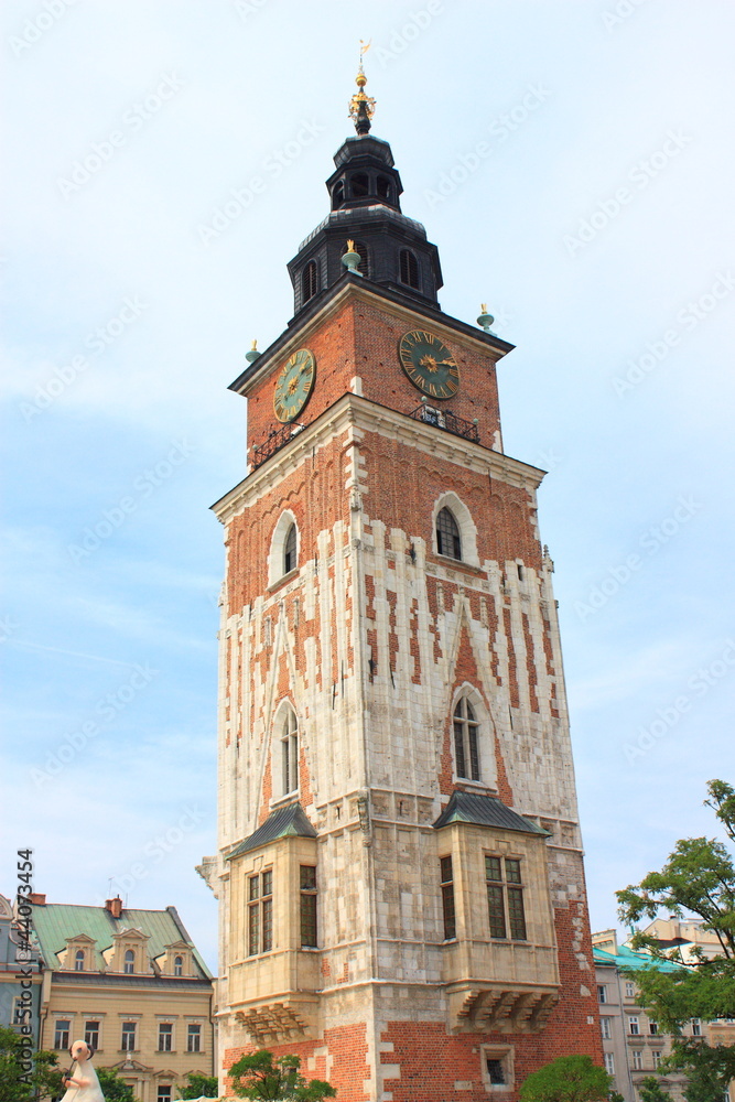 Krakow, Poland. The tower of town hall.