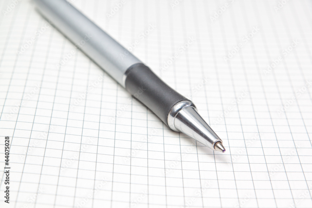 Named ballpoint pen. On the background of the notebook. Named ballpoint pen. On the background of the notebook.